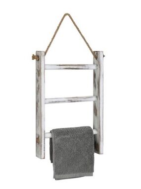 MyGift Rustic Wood Towel Ladder